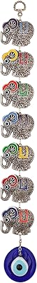EERBULUS Wall ornament to hang with seven elephants Bleu Evow Arc -en -ciel - Metal interior decoration - Turkish naza pearls - charm gift for protection and good luck.. DIAYTAR NIGERIA combines extensive product options with budget-friendly prices, delivered in 5-8 days.