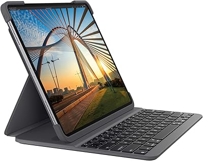 Bluetooth keyboard case retro enlightenment logitech slimfolio pro 12.9 inch (3rd and 4th generation) - Graphite.. DIAYTAR NIGERIA combines affordability with convenience, delivering your purchases within 5-8 days.