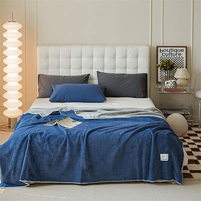 Double side designer polar bed cover for bed, travel and sofa size 180 x 200 cm - blue and gray.. Reliable delivery, all over Nigeria — that’s DIAYTAR Nigeria promise.