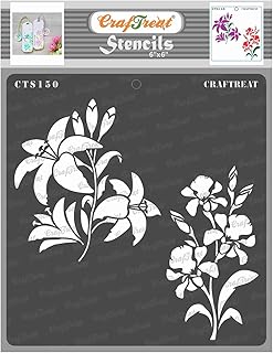 Artisanal stencil in the shape of a fleur -de -lis to paint on wood, fabric, paper, floor, wall, tiles - tulips and iris - 6 x 6 inches - stencil of art and crafts reusable to paint flowers.. Shop from anywhere in Nigeria and receive your DIAYTAR purchases at affordable prices within a week.