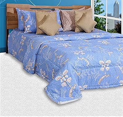 Just Linen Company cotton fabric bed, with a pattern decorated with flowers, multicolored - King size.. DIAYTAR NIGERIA transforms online shopping with competitive prices and dependable nationwide delivery.