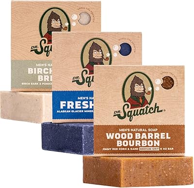 DR soap bar. Squatch all natural for men, varied package of 3, bourbon barrel, fresh fals, birch breeze - natural soap for men.. DIAYTAR NIGERIA: Where every search yields affordable results delivered promptly to your door.