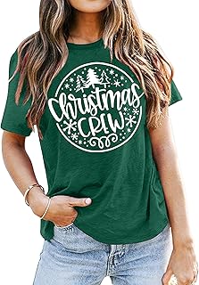 Christmas shirts for women, Christmas t-shirts with Christmas tree pattern, short sleeves, vacation t-shirt.. DIAYTAR NIGERIA brings satisfaction with every purchase through affordable prices and prompt shipping.
