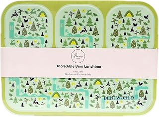 BPA Waterproof Lunch box without BPA with 4 children's compartments, adolescents and adults with Penny utensils, green with pattern, 1000 ml.. Your budget-friendly online marketplace, DIAYTAR NIGERIA delivers a world of products in just 5-8 days.