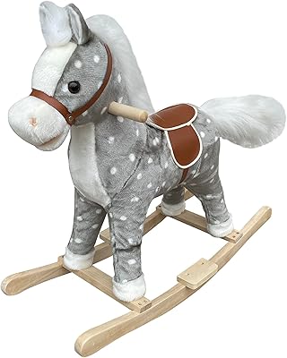 Nice rocking horse for children LB 501 with wooden base, soft material (gray).. DIAYTAR NIGERIA: Your partner in affordable e-commerce with dependable delivery across Nigeria.