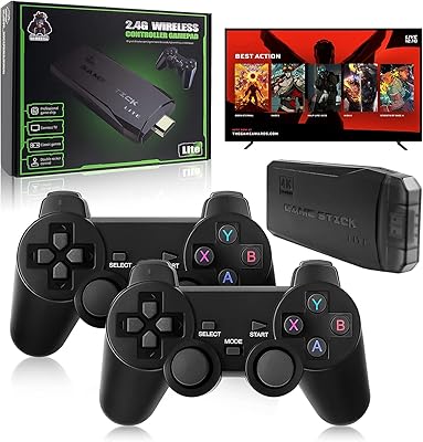 Integrated 4K game console with two 2.4 g wireless controllers, Plug and Play video game key, 3,500 games, 9 classic emulators, HDMI output for TV (64 g, 10,000 games).. Shop with purpose at DIAYTAR NIGERIA and receive your purchases at unbeatable prices within the week.