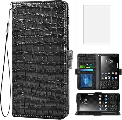 Asuwish case compatible portfolio Blackberry Keyone with wet glass screen protector and card holder.. Your ideal shopping companion, DIAYTAR NIGERIA offers unmatched variety with delivery within a week.