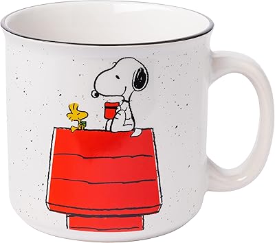 Silver Buffalo Get Cozy Ceramic Caming Cup of Peanuts Snoopy and Woodstock, 20 Oz.. DIAYTAR NIGERIA: Your affordable gateway to thousands of products delivered within a week.