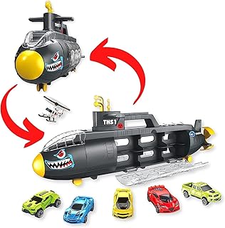 Fito Shark Fito Sharin Sub-Marin set, children's submarine sets, submarine, submarine shipping carrier, rotary turbine and helicopter, excellent gifts for children aged 3 4 5 6 7 8 years and over, black.. DIAYTAR NIGERIA: Empowering Nigerians with access to affordable products and reliable 5-8 day delivery.