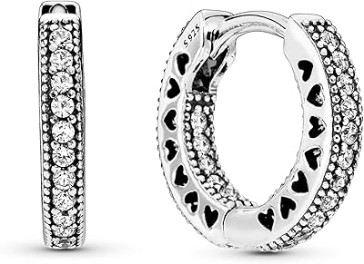 Sterling silver creole earrings with paved heart and cubic zircony pandora signature for women.. Great finds. Great prices. Fast shipping. That’s DIAYTAR Nigeria.