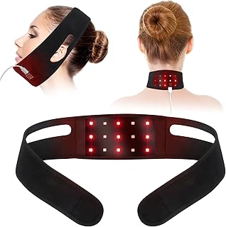 A-Cary belt of infrared light therapy and red, slimming belt for the face, V-shaped face-in-the-shape, deep therapy light belt to relieve neck pain and thin the face (15-piece cervical belt, black).. Order today, receive this week — shopping with DIAYTAR Nigeria is that simple.
