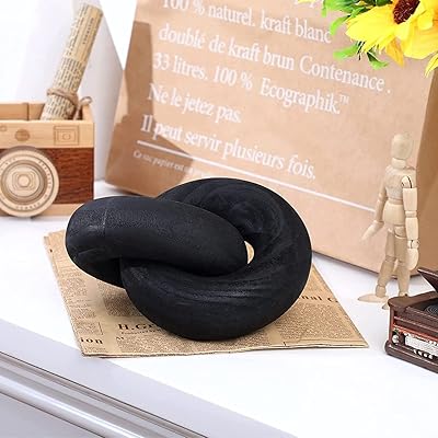 FGUIM Home Decor Wooden knot chain decoration for office shelf coffee table (black).. DIAYTAR NIGERIA: Putting quality products within reach of every Nigerian through our affordable marketplace.