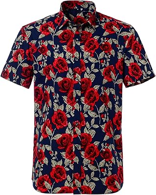 Hawaiian shirt buttoned for men read Hawaiian pink tropical aloha with short -printed printed sleeves.. Shop efficiently from anywhere with DIAYTAR NIGERIA's comprehensive platform and quick delivery options.