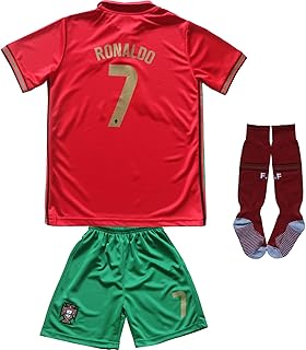 Portuguese football jersey n ° 7 from Cristiano Ronaldo for children 2021 / shorts / socks youth (Ronaldo Rouge, 26 (8-9 years old)), red, 8-9 years.. DIAYTAR NIGERIA: Connecting Nigerians with affordable products through our expansive e-commerce platform.