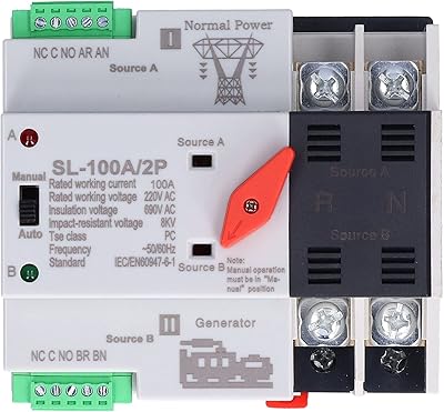 Automatic transfer switch with 2 powers on DIN rail, uninterrupted electric transformer, PC 220 V AC insulation type.. Experience shopping without stress at DIAYTAR NIGERIA's comprehensive and budget-friendly platform.