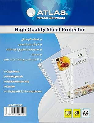 Atlas A4 transparent glass pocket protector - Box - 80 microns 100 rooms.. Transform your online shopping experience with DIAYTAR NIGERIA's affordable and diverse marketplace.