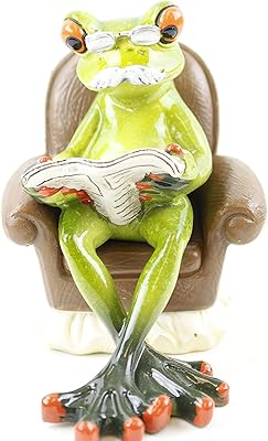 Usamjtable novelty Funny Grandpa frog figure reading a book on a relaxing figurine sofa interior decoration - green and orange.. DIAYTAR NIGERIA: Where every Nigerian finds what they need at prices they can afford, delivered promptly.