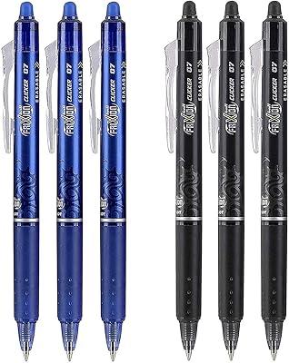 Erasable gel pens pilot frixion 0.7 mm, fine point (package of 6, black/blue).. DIAYTAR NIGERIA: Simplifying access to thousands of products with affordable nationwide shipping.