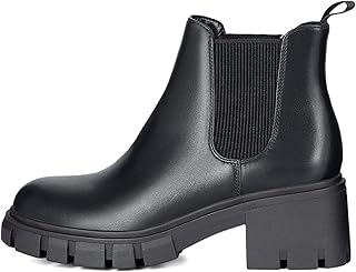 Chelsea Rihero boots for women, ankle length, modern design to put on, wide sole and thick heel.. DIAYTAR NIGERIA: Where affordability and variety meet with convenient delivery within 8 days.
