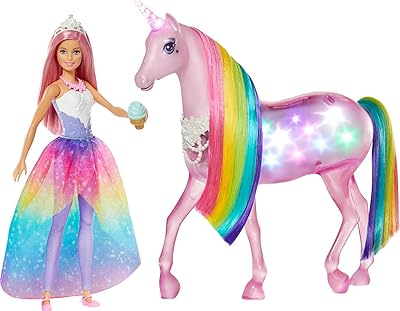 Dreamtopia unicorn princess barbie doll with pink hair and rainbow voice, gift for children aged 3 to 7 years old.. DIAYTAR NIGERIA: Where shopping meets satisfaction with affordable prices and prompt delivery services.