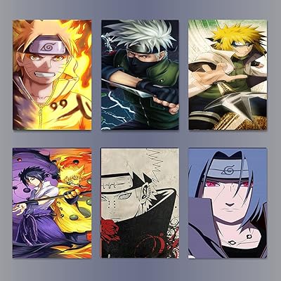 Naruto animated style paper posters (multicolored, size L) - pack of 6.. DIAYTAR NIGERIA: Where shopping dreams come true with budget-friendly prices and nationwide shipping.
