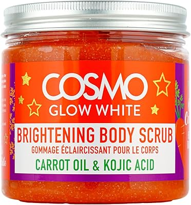 Cosmo Glow White Skin 475 ml lightening corporal scrub | carrot oil and kojic acid | Gentle skin exfolie | Makes the skin softer, smoother and more elastic | unisex.. Looking for quality and speed? You’ll find both at DIAYTAR Nigeria.