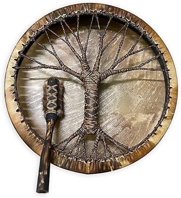 Shamanic drum pattern tree of life shamanic drum done by hand.. DIAYTAR NIGERIA brings the market to your fingertips with affordable prices and swift delivery services.