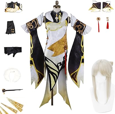 Premium Genuhin Impact Cosplay Ningguang Cos Royal Sister Cosplay Anime Anime Uniform Game Wig Dress Halloween Halloween Party For Women.. DIAYTAR NIGERIA: Your one-stop e-commerce destination with affordable prices and nationwide delivery in 5-8 days.