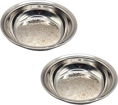 Large Epskihl bowl in stainless steel | Set of 2 salad bowls | Robust service plates | For the kitchen and the dining room with mirror finish | Diameter - 18 cm.. Everything you want, delivered fast — DIAYTAR Nigeria does it better.
