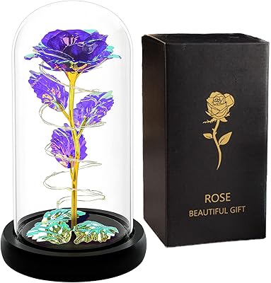 Arab colorful artificial pink, birthday gift with LED light for women, mother, grandmother, married in a glass dome, unique gifts for Mother's Day (Violet).. Embrace a new era of online shopping with DIAYTAR NIGERIA's extensive range and budget-friendly prices.