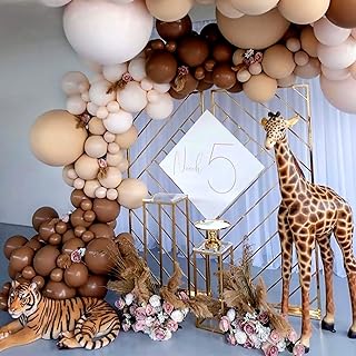 Kit d'Arche de garland of balloons, 166 pieces of balloons dark flesh, brown and blush, neutral jungle balloons and teddy bear for prenatal festivals and birthdays.. DIAYTAR NIGERIA: Where quality products become affordable with our nationwide shipping service.