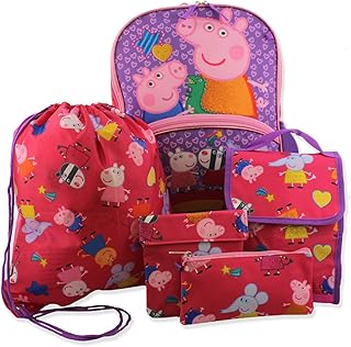 Backpack set and lunch 5 -piece for purple pink girl.. DIAYTAR NIGERIA: Where online shopping becomes effortless with budget-friendly nationwide delivery.