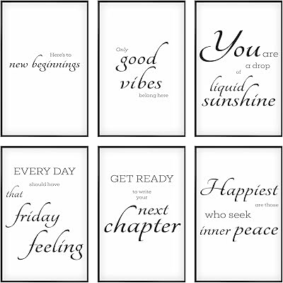 ThrowBackTraits Lot of 6 inspiring wall decorations with pretty quotes - daily positive affirmations - size 27.9 x 43.2 cm - Inspiring wall decoration with quotes - Inspiring posters for women and men.. Shopping has never been easier — DIAYTAR Nigeria delivers it all in 5–8 days.