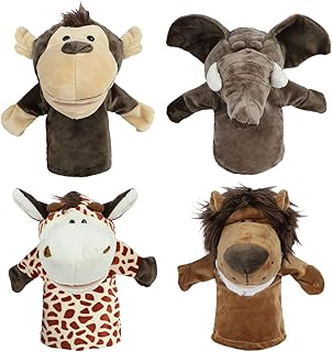 Wally Wille's Age baby puppets, pack of 4 flexible and wide dolls, animal puppets for toddlers, boys and girls (large mobile mouth).. DIAYTAR NIGERIA: Transforming how Nigerians shop with our vast selection and nationwide delivery.