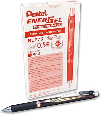 Energel 0.5mm permanent retractable rollerball pen (pack of 12) redblack.. DIAYTAR NIGERIA: Your affordable shopping destination with thousands of products delivered in days.