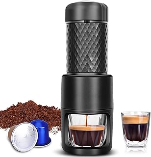 Machine with portable espresso, manual espresso for a rich and thick cream, mini espresso machine compatible with pods, ground coffee, mini manual espresso machine for travel and camping offices.. Shop efficiently from anywhere with DIAYTAR NIGERIA's comprehensive platform and quick delivery options.