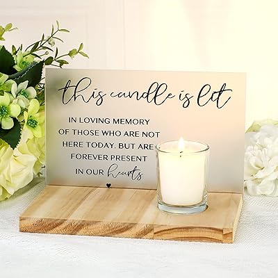 3 commemorative candles in acrylic and wood signs of marriage in love memory for loss.. DIAYTAR NIGERIA makes quality accessible to all with our affordable prices and quick delivery service.