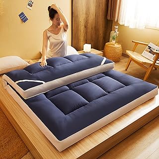 Futton mattress of ground, Japanese foldable futon mattress, bedroom 10 cm thick, tatami floor mattress to sleep at home, foldable mattress, blue B, double.. DIAYTAR NIGERIA: Bringing quality products to every Nigerian home at prices everyone can afford.