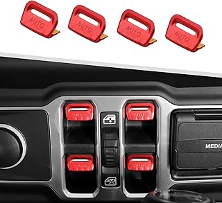 Jimin window switch cover, 4 rooms, window switch cover compatible with Jeep Wrangler JL and Gladiator JT 2018-2023, aluminum alloy (red).. Embrace the convenience of DIAYTAR NIGERIA with thousands of products at your fingertips, delivered nationwide.