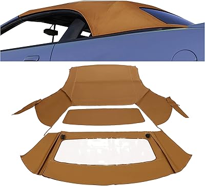 Hikasa Soft Top Compatible with Ford Mustang Cabriolet 1994-2004 with plastic window, brown.. DIAYTAR NIGERIA combines affordability, variety, and convenience with nationwide delivery services.