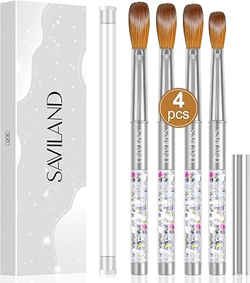 Safyland Kolinsky Set of acrylic nail brushes - 4 pieces of professional acrylic nail brushes for acrylic application, size 6/10/12/14, acrylic powder brushes for acrylic nail extension and 3D nail sculpture.. DIAYTAR NIGERIA connects your desires with reality through our affordable e-commerce platform and quick delivery.