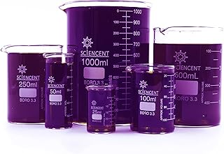 Set of 6 thick borosilicate glass beans - 25 ml, 50 ml, 100 ml, 250 ml, 500 ml, 1000 ml.. Affordable online shopping is just a click away with DIAYTAR Nigeria.