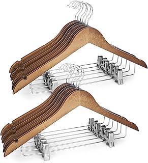 12 wooden hangers with quality adjustable metal clips.. Experience shopping satisfaction with DIAYTAR NIGERIA's vast selection and nationwide delivery service.