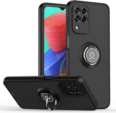 Samsung Galaxy M33 5G shell with support ring, heat -resistant polycarbonate protective shell and polyurethane absorbing shocks (black).. Discover shopping reimagined with DIAYTAR NIGERIA's extensive catalog and 5-8 day delivery service.
