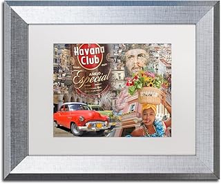 Havana Club I by Alberto Lopez, matt white, silver frame 11 x 14 inches.. DIAYTAR NIGERIA combines affordability, variety, and convenience with nationwide delivery services.