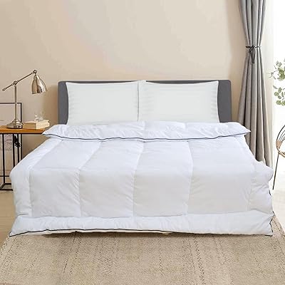 Hokaizen bed filler - White quilted duvet with square dots - ultra soft, breathable, light, without cover (double 220 cm x 240 cm)))).. DIAYTAR NIGERIA transforms desires into deliveries with our affordable prices and dependable shipping.