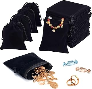 Urbazaar 30 pieces Velvet gift bags 3 styles organza bags with cord, wedding bags with cord, luxury jewelry bags for party, festival, candies (black).. Discover endless possibilities with DIAYTAR NIGERIA's comprehensive catalog and reliable delivery service.