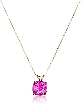 14 -carat gold pendant necklace with precious stones size 8 mm cushion for women with 18 -inch Venetian chain.. Shop smart with DIAYTAR NIGERIA's vast selection and enjoy affordable shipping in just 5-8 days.