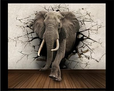 Ingissated wallpaper black and elephant 3D effect for living room, bedroom and children's bedroom, 200 x 140 cm format.. Experience shopping freedom with DIAYTAR NIGERIA's vast selection and 5-8 day nationwide delivery service.