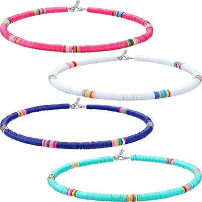 4 pieces Heshe Surfer Boho Bohème Africaine Vinyl Pearls Collar for Women and Girls.. DIAYTAR NIGERIA makes every shopping desire a reality with affordable prices and delivery in 5-8 days.